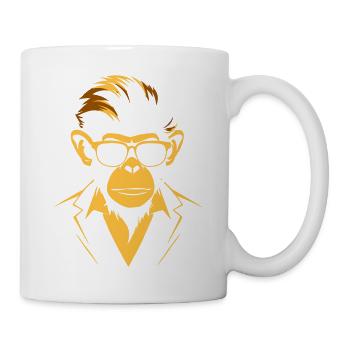 Verspielte Affen-Sonnenbrille - Tasse - Weiß - Rechts