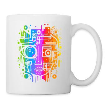Graffiti Street Art Spray Vintage Schablone Retro - Tasse - Weiß - Rechts