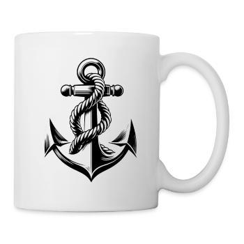 Anker Schiff Kapitän | Glaube Liebe Hoffnung - Tasse - Weiß - Rechts
