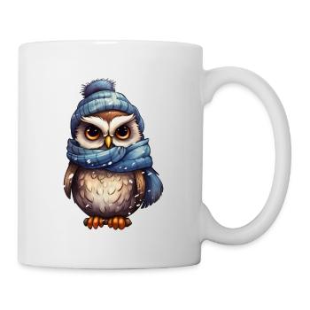 Winter süsse Eule - Tasse - Weiß - Rechts