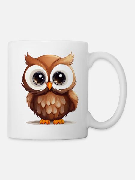 Hibou mignon - Mug blanc - blanc