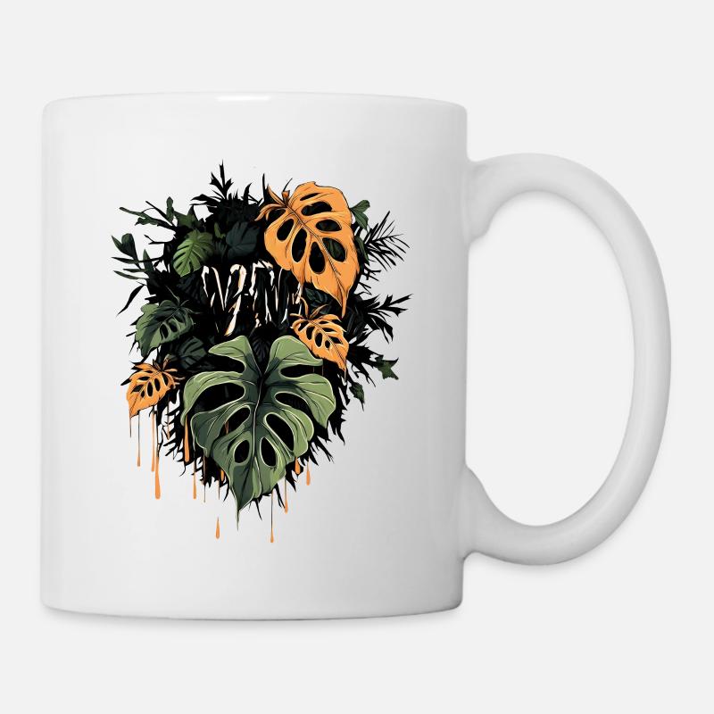 Dripping Monstera Leaves - by variegated.mind - Tasse - Weiß