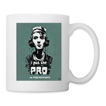 Ich setze den Profi in Prokrastination - Tasse - Weiß - Rechts