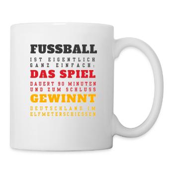 Fubßallspruch Deutschland Nationalmannschaft - Tasse - Weiß - Rechts