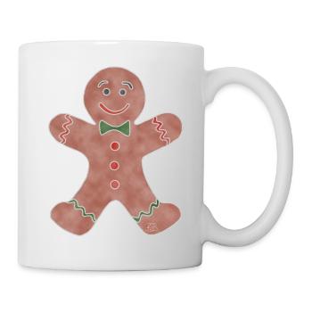 « Biscuit », design bohème au trait, série « Noël » - Mug blanc - blanc - Droite