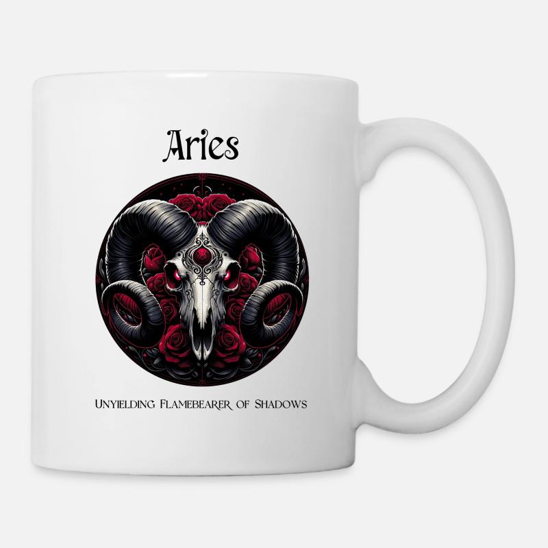 Widder-Eleganz: Gotisches Astrologie-Geschenk - Tasse - Weiß