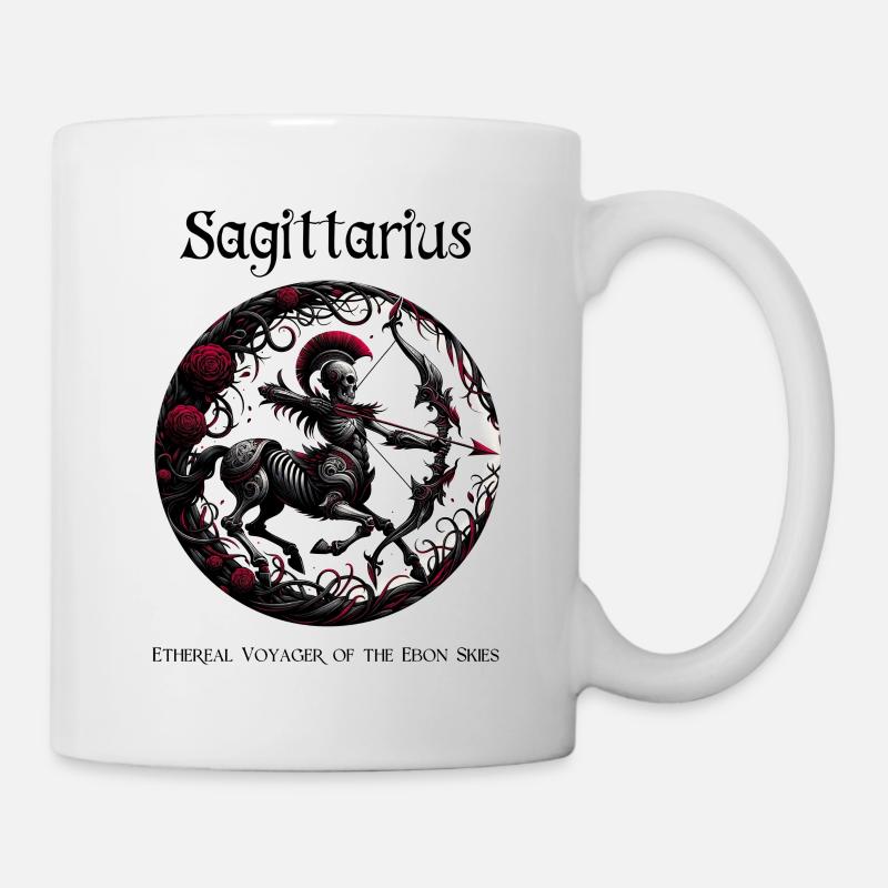 Himmlische Gothic: Schütze-Geburtstagsgeschenk - Tasse - Weiß