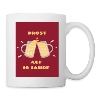 10 Jahre - Tasse - Weiß - Rechts