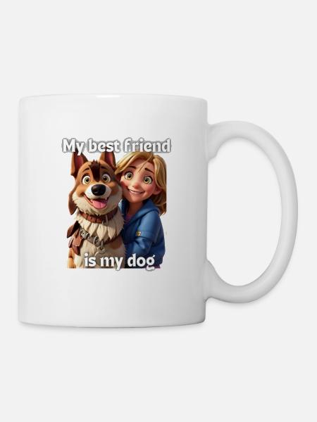 My best friend is my dog - girl - Tasse - Weiß