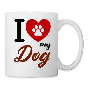 i love my dog - Mug - white - Right