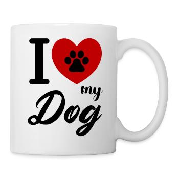 i love my dog - Mug - white - Right