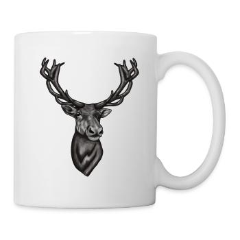 Weihnachtsgeschenk Rentier Hirsch - Tasse - Weiß - Rechts