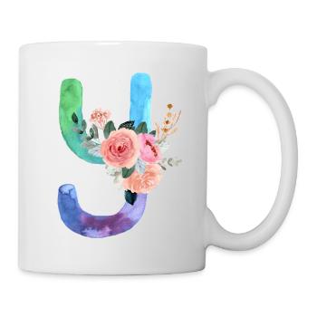 Lettre y watercolor - Mug blanc - blanc - Droite