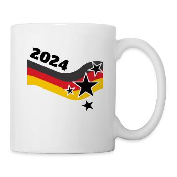 EM2024 Fußball 2024 Sterne Deutschland Fußballfans - Tasse - Weiß - Rechts
