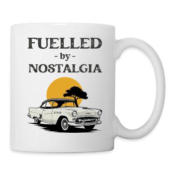 Fuelled by Nostalgia. Classic car graphic. - Mug - white - Right