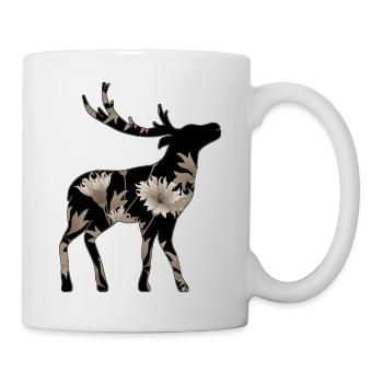 Hirsch - Tasse - Weiß - Rechts