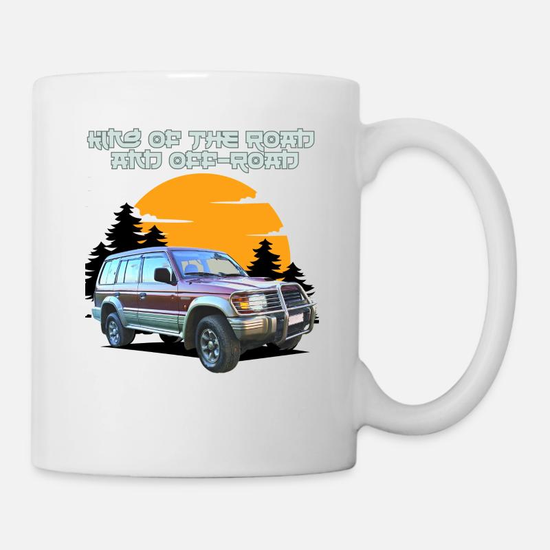 Rennrad und Offroad Sunset SUV - Tasse - Weiß