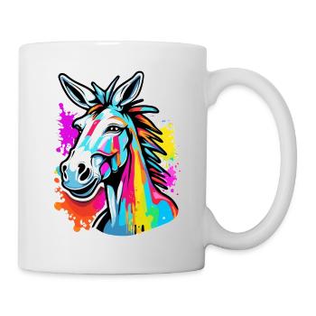 Âne / Animal / Animal gris / Crinière / iah / Lasstier - Mug blanc - blanc - Droite
