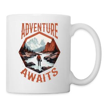 Das Abenteuer Wartet - Tasse - Weiß - Rechts