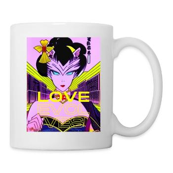 Love Evolves - Geisha - Tasse - Weiß - Rechts