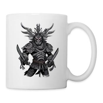 Japan Japanischer Samurai Krieger Oni Dämon - Tasse - Weiß - Rechts