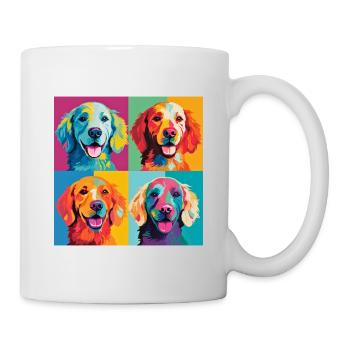 Pop Art Pup Parade: Colorful Dog Grid Tee - Mug - white - Right