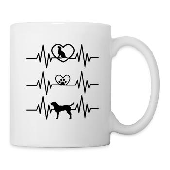 J’aime mon chien - Heartbeat pour animal de compagnie - Mug blanc - blanc - Droite