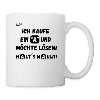 Ich kaufe ein A und möchte lösen. - Tasse - Weiß - Rechts