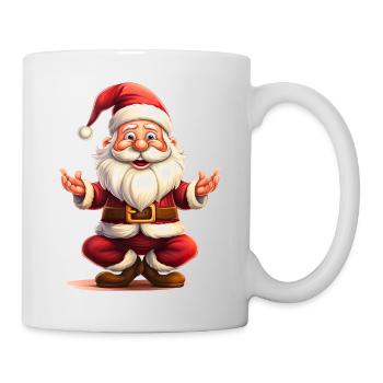 Zen Claus: Yoga-Posen-T-Shirt des Weihnachtsmanns - Tasse - Weiß - Rechts