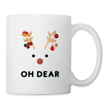 oh cerf - oh cher motif de Noël avec des rennes - Mug blanc - blanc - Droite