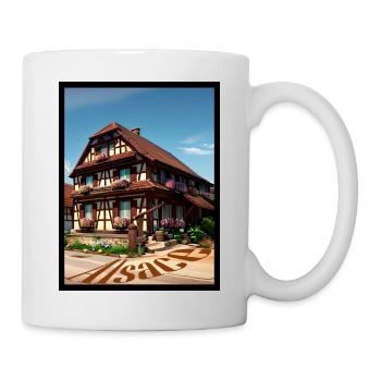 Alsatian House Digital Painting - Mug - white - Right