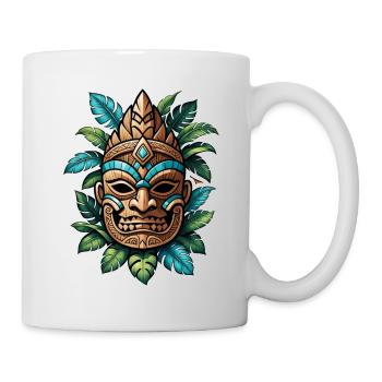 tiki beach - statue polynèsie - Mug blanc - blanc - Droite