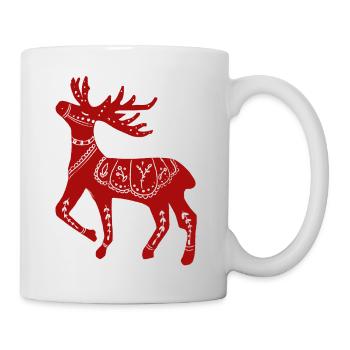 Schweden Schweden dalarna dala Pferd Pferd Frohe Weihnachten Elch - Tasse - Weiß - Rechts