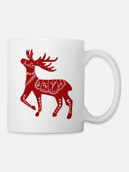 Schweden Schweden dalarna dala Pferd Pferd Frohe Weihnachten Elch - Tasse - Weiß