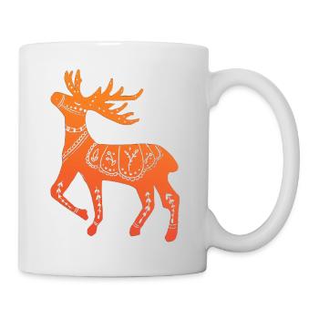 Schweden Schweden dalarna dala Pferd Pferd Frohe Weihnachten Elch - Tasse - Weiß - Rechts