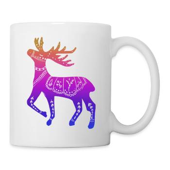 Schweden Schweden dalarna dala Pferd Pferd Frohe Weihnachten Elch - Tasse - Weiß - Rechts