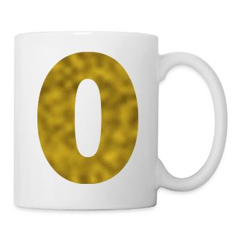 Zahl 0 Gold - Tasse - Weiß - Rechts