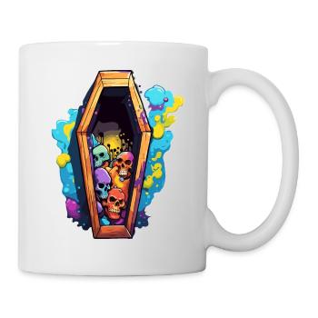 Sarg / Letzte Ruhestätte / Erde / Bestattung - Tasse - Weiß - Rechts