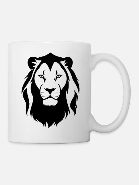 Felin Dschungel Löwenkopf - Tasse - Weiß