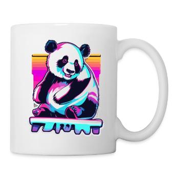 Panda / Tier / Zoo / Bambus / Wild / Kindlich - Tasse - Weiß - Rechts