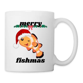 Fischige Weihnachten - merry fishmas - Tasse - Weiß - Rechts
