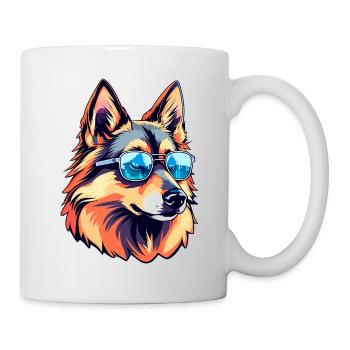 Illustration de berger allemand - Mug blanc - blanc - Droite