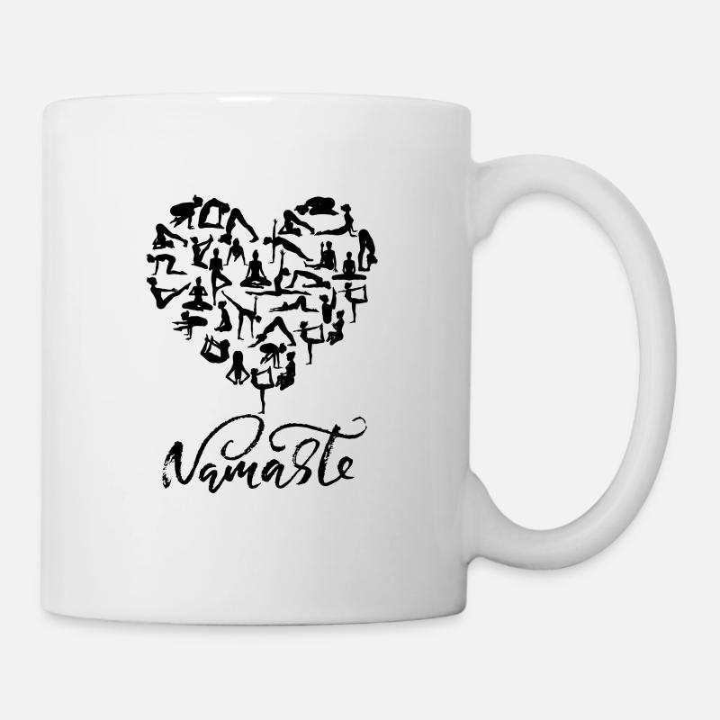 NAMASTE Yoga Herz (4) - Tasse - Weiß