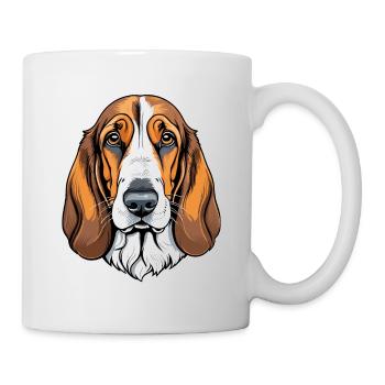 Basset Hund - Tasse - Weiß - Rechts