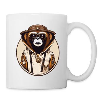 Steampunk Gibbon - Tasse - Weiß - Rechts