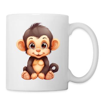 Cute Chimpanzee Baby - Tasse - Weiß - Rechts