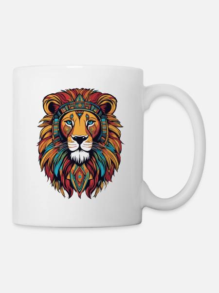 Löwe - Tasse - Weiß