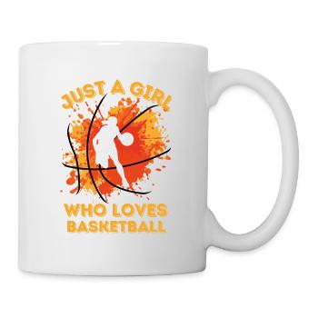 Basketball Frauen Mädchen Farbklecks Farbspritzer - Tasse - Weiß - Rechts