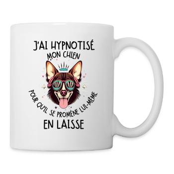 J'ai hypnotisé mon chien pour qu'il se promène lui - Mug blanc - blanc - Droite