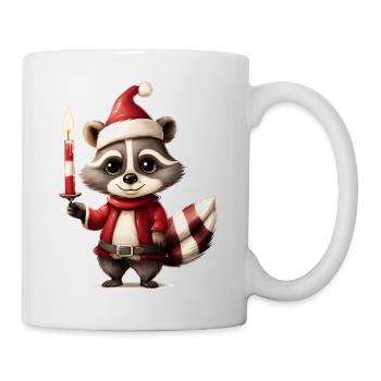 Hand painted raccoon for Christmas Christmas - Mug - white - Right